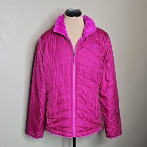 The North Face Reversible Mossbud Swirl Magenta Quilted Jacket Medium